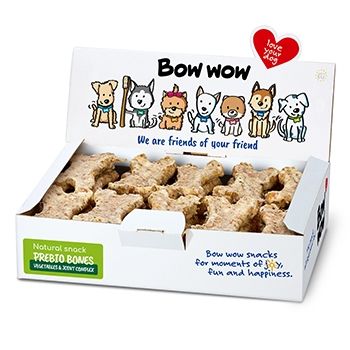 Bow Wow Recompense pentru Caini, Os Natural cu Legume, Condroitina si Glucozamina, 30 buc