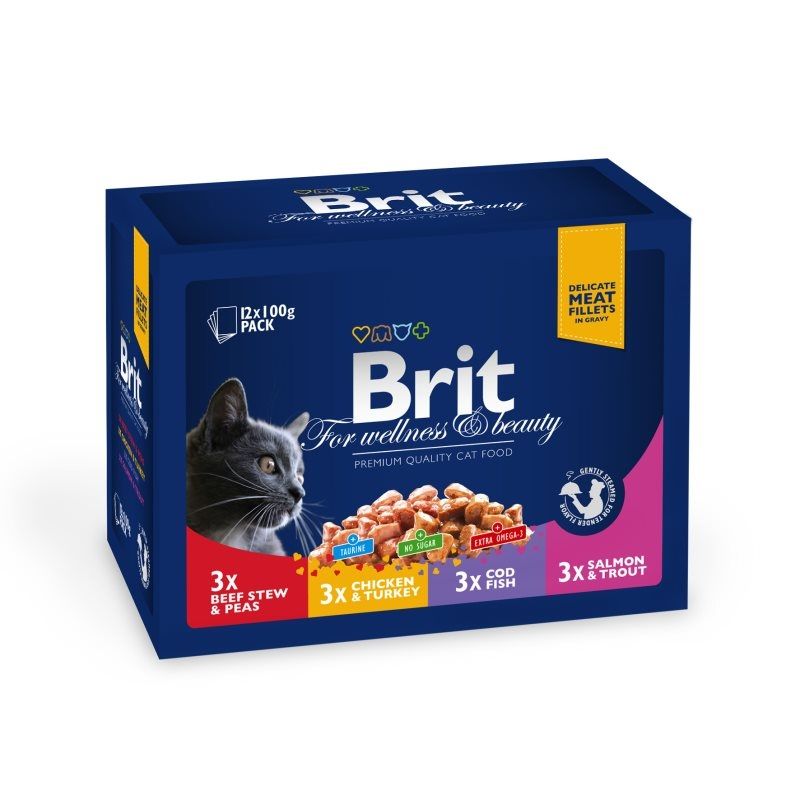 Brit Premium Cat plic Family Variety, 12 Plicuri x 100 gr