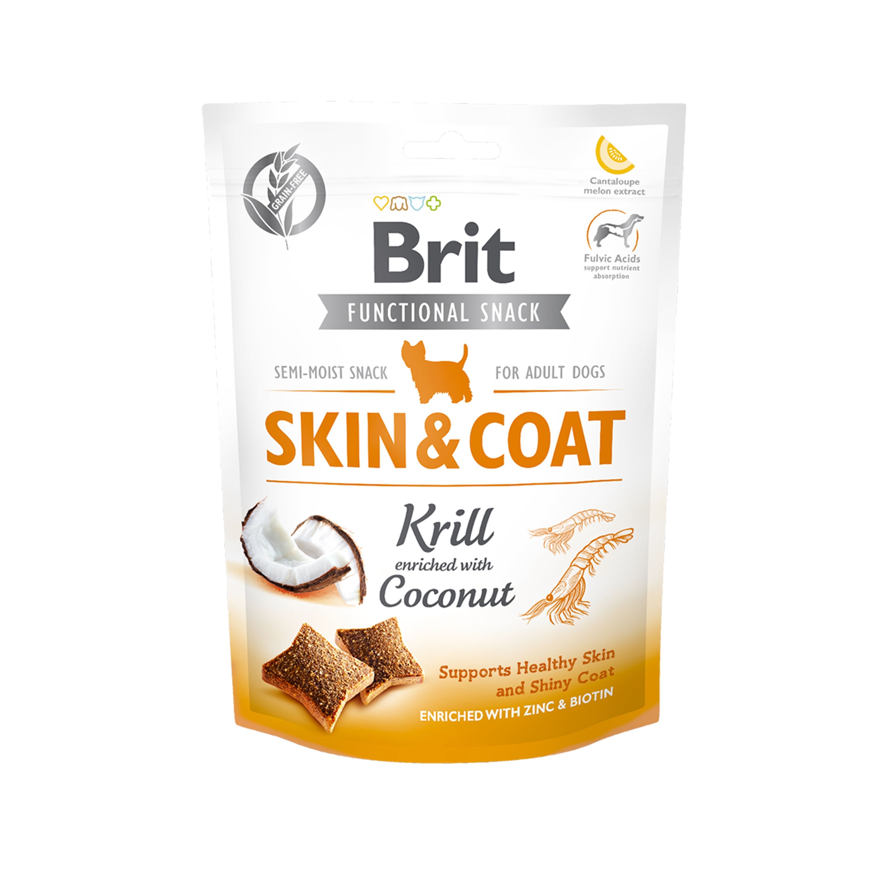 Brit Care Dog Snack Skin and Coat Krill, 150 g 150 imagine 2022