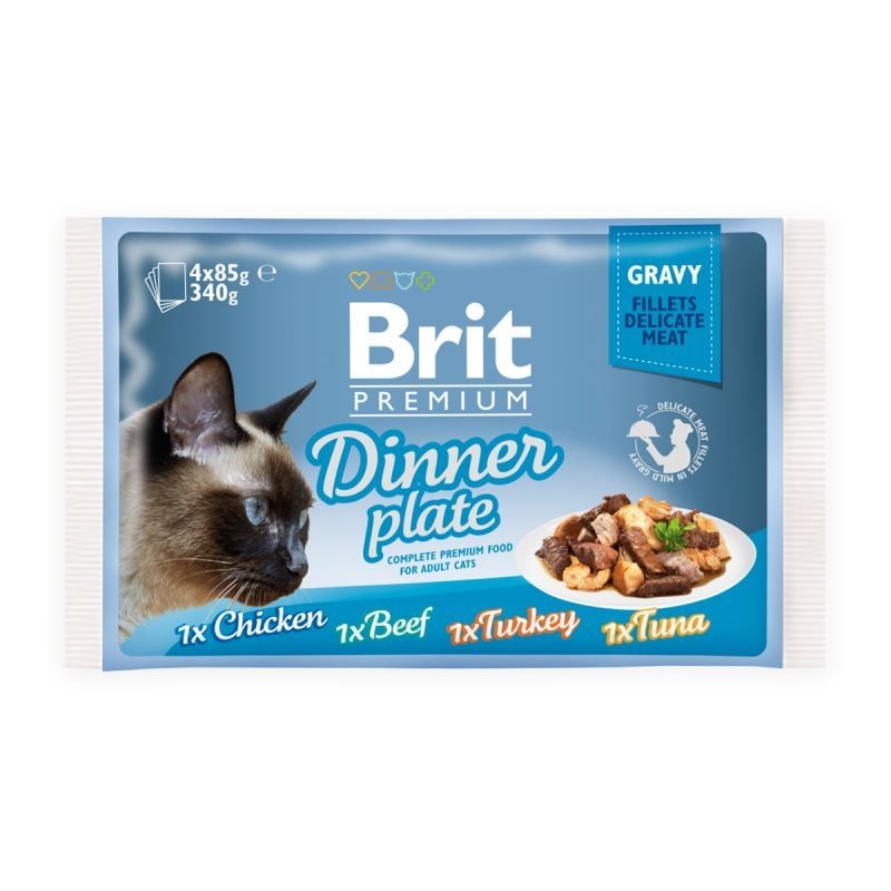 Brit Cat MPK Delicate Dinner plate in Gravy, 4 x 85 g