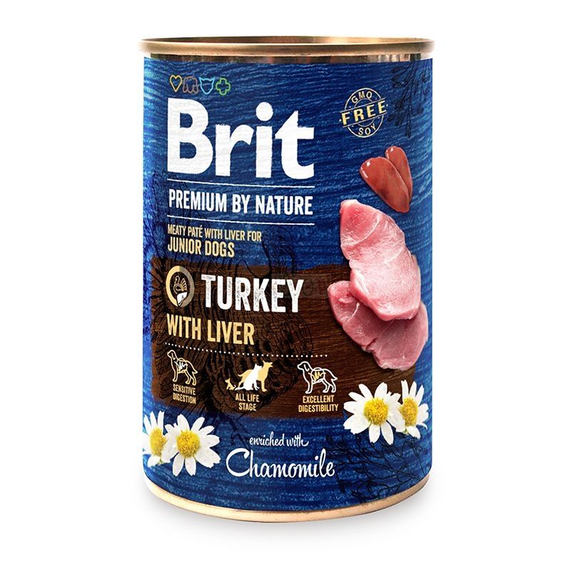 Brit Premium by Nature Junior Dogs, Turkey with Liver, 400 g