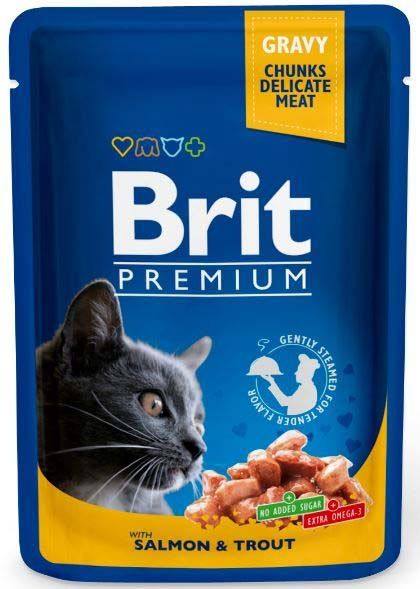 Brit Premium Cat Plic, somon si pastrav, 100 g 100 imagine 2022