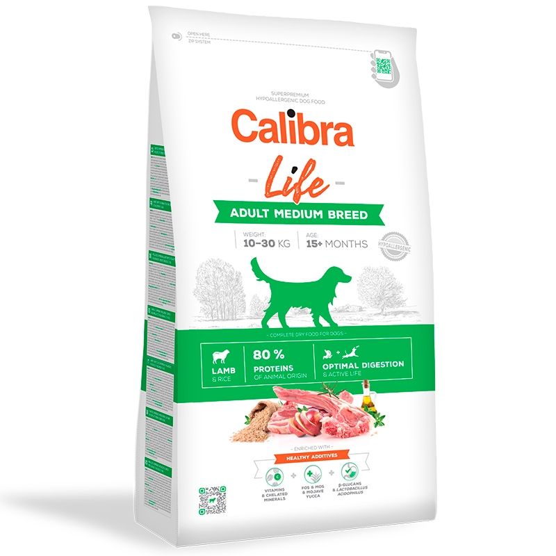 Calibra Dog Life Adult Medium Breed Lamb, 12 kg