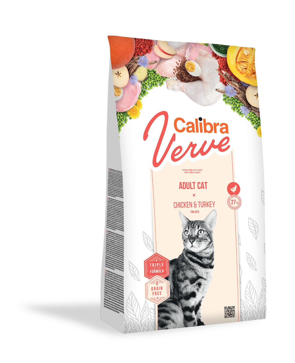 Calibra Cat Verve Grain Free Adult, Chicken & Turkey, 750 G