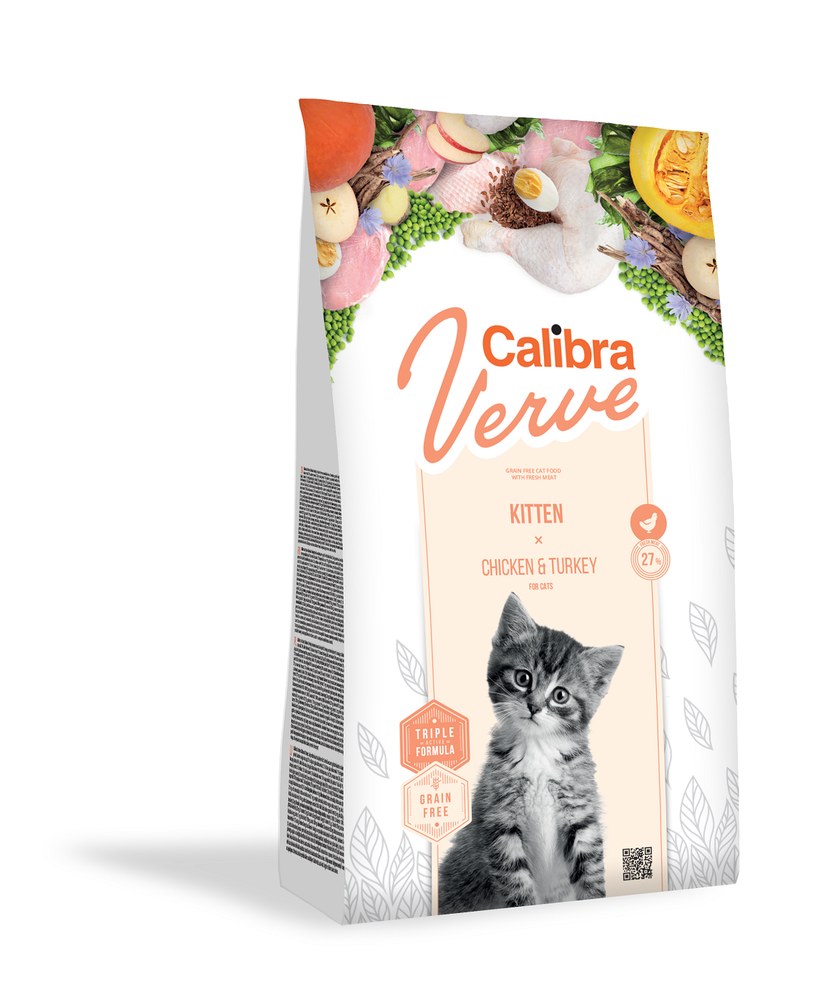 Calibra Cat Verve Grain Free Kitten, Chicken & Turkey, 750 g