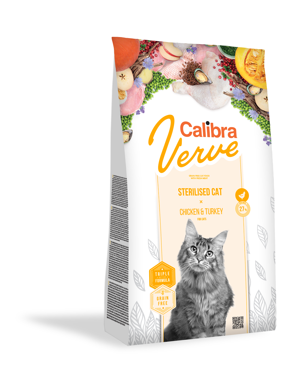 Calibra Cat Verve Grain Free Sterilised, Chicken & Turkey, 750 G