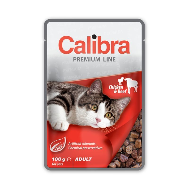 Calibra Cat Pouch Premium Adult Beef & Chicken, 100 g 100 imagine 2022