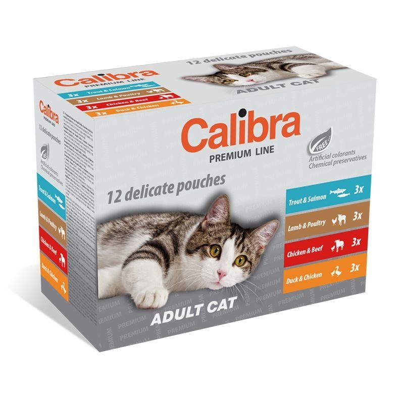 Calibra Cat Pouch Premium Adult Multipack, 12 x 100 g