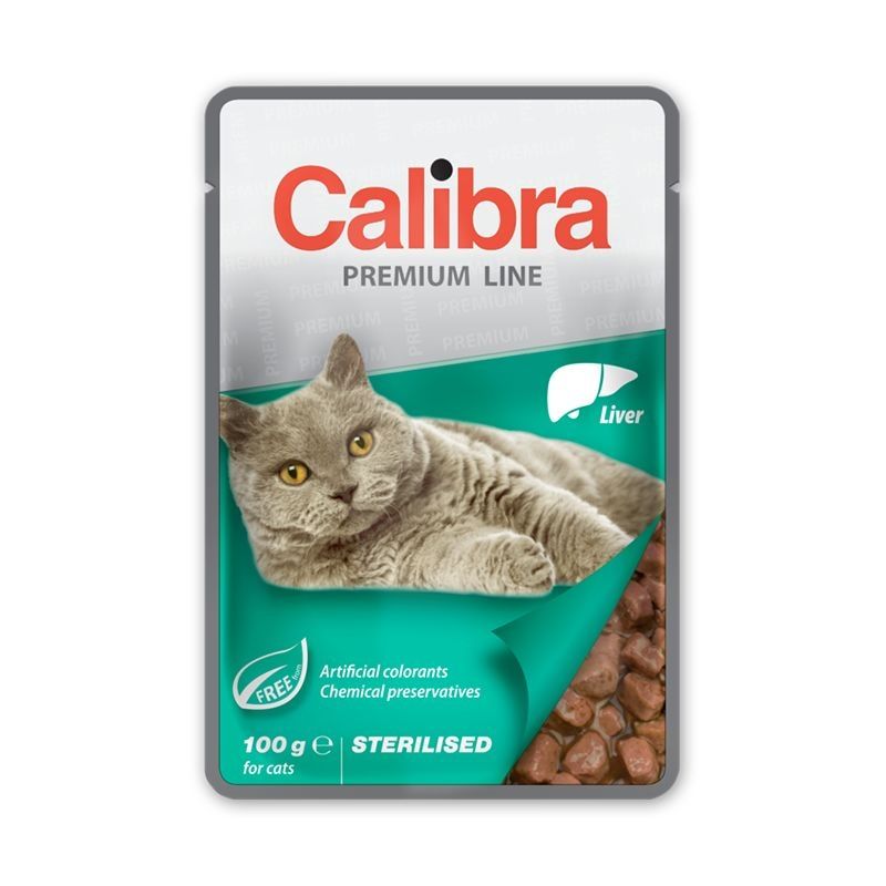 Calibra Cat Pouch Premium Adult Sterilized Liver, 100 g