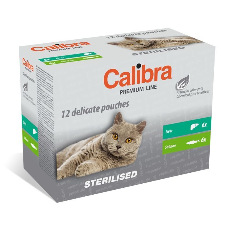 Calibra Cat Pouch Premium Adult Sterilized Multipack, 12 x 100 g 100 imagine 2022