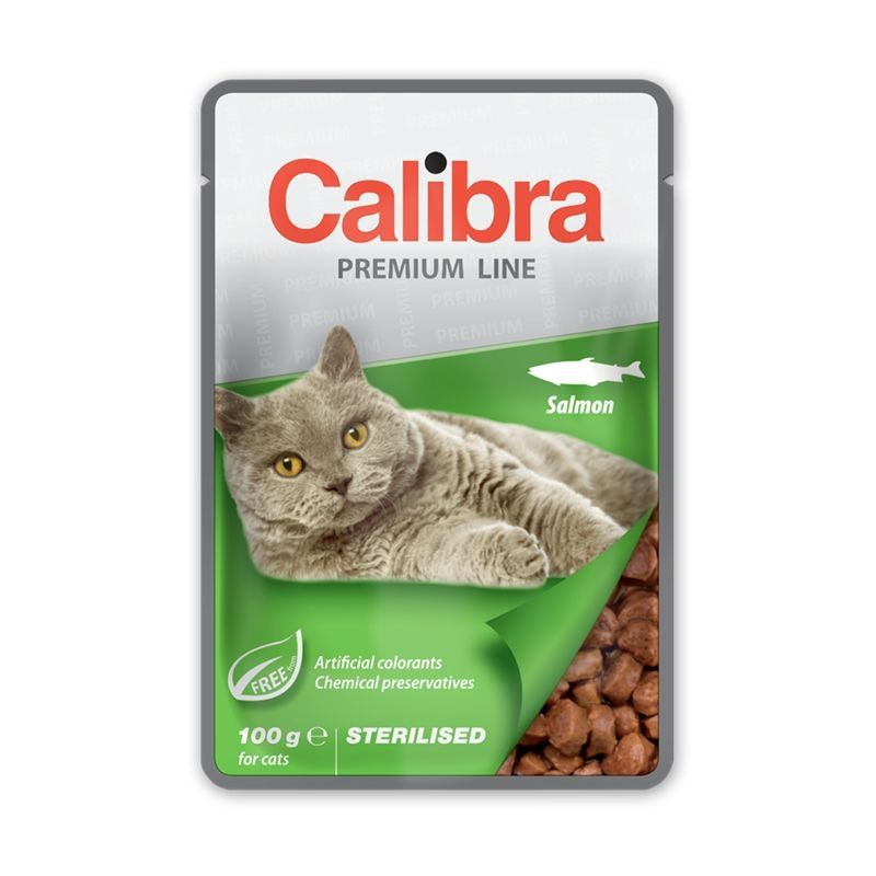 Calibra Cat Pouch Premium Adult Sterilized Salmon, 100 g