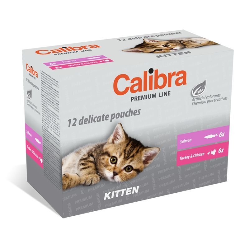 Calibra Cat Pouch Premium Kitten Multipack, 12 x 100 g