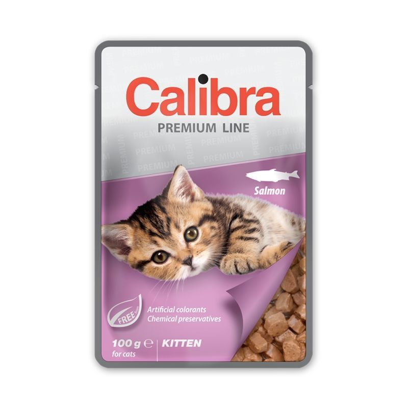 Calibra Cat Pouch Premium Kitten Salmon, 100 g 100 imagine 2022