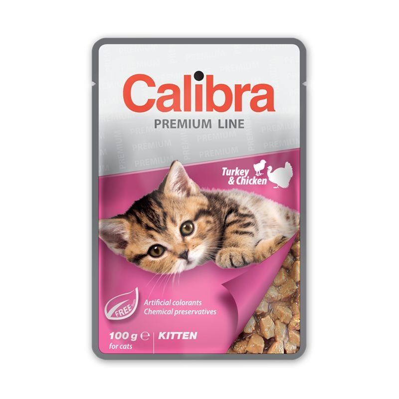 Calibra Cat Pouch Premium Kitten Turkey & Chicken, 100 g 100 imagine 2022