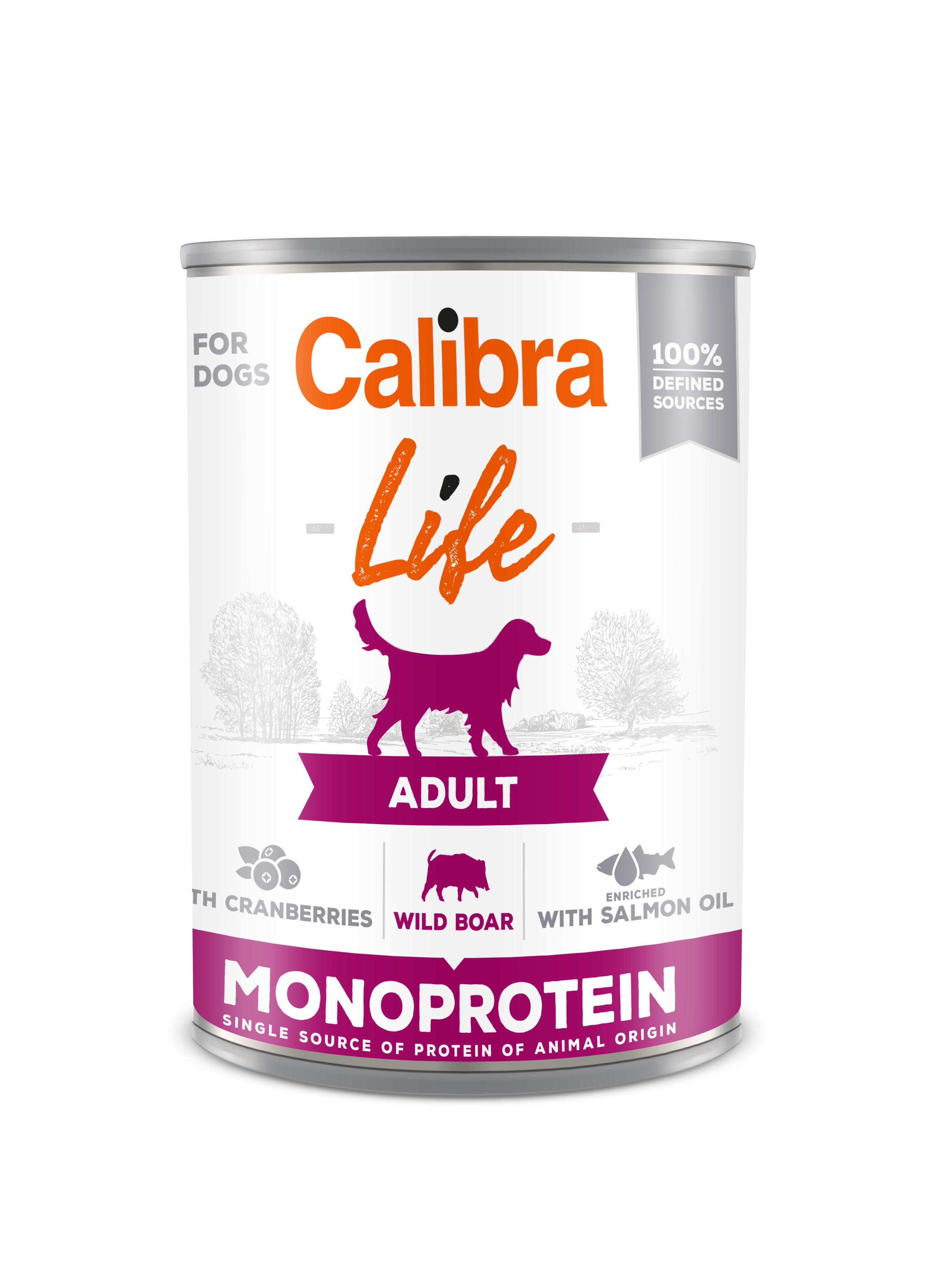 Calibra Dog Life Adult Wild Boar With Cranberries 400 G, Conserva