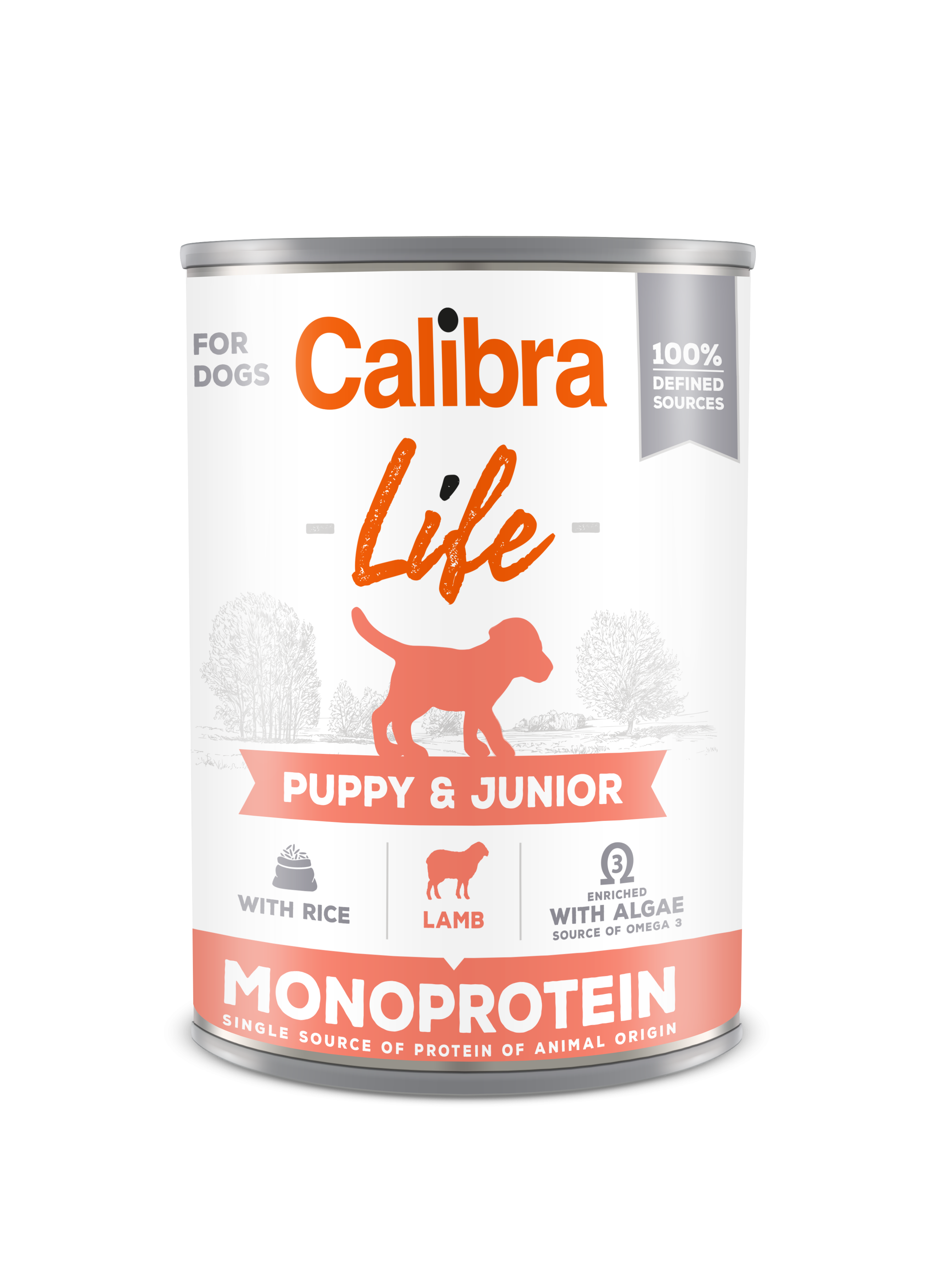 Calibra Dog Life Puppy & Junior, Lamb & Rice 400 G, Conserva