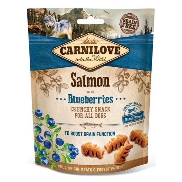 Carnilove Dog Crunchy Snack Salmon with Blueberries, 200 g 200 imagine 2022