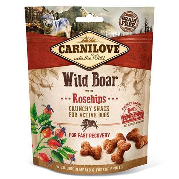 Carnilove Dog Crunchy Snack Wild Boar with Rosehips, 200 g 200 imagine 2022
