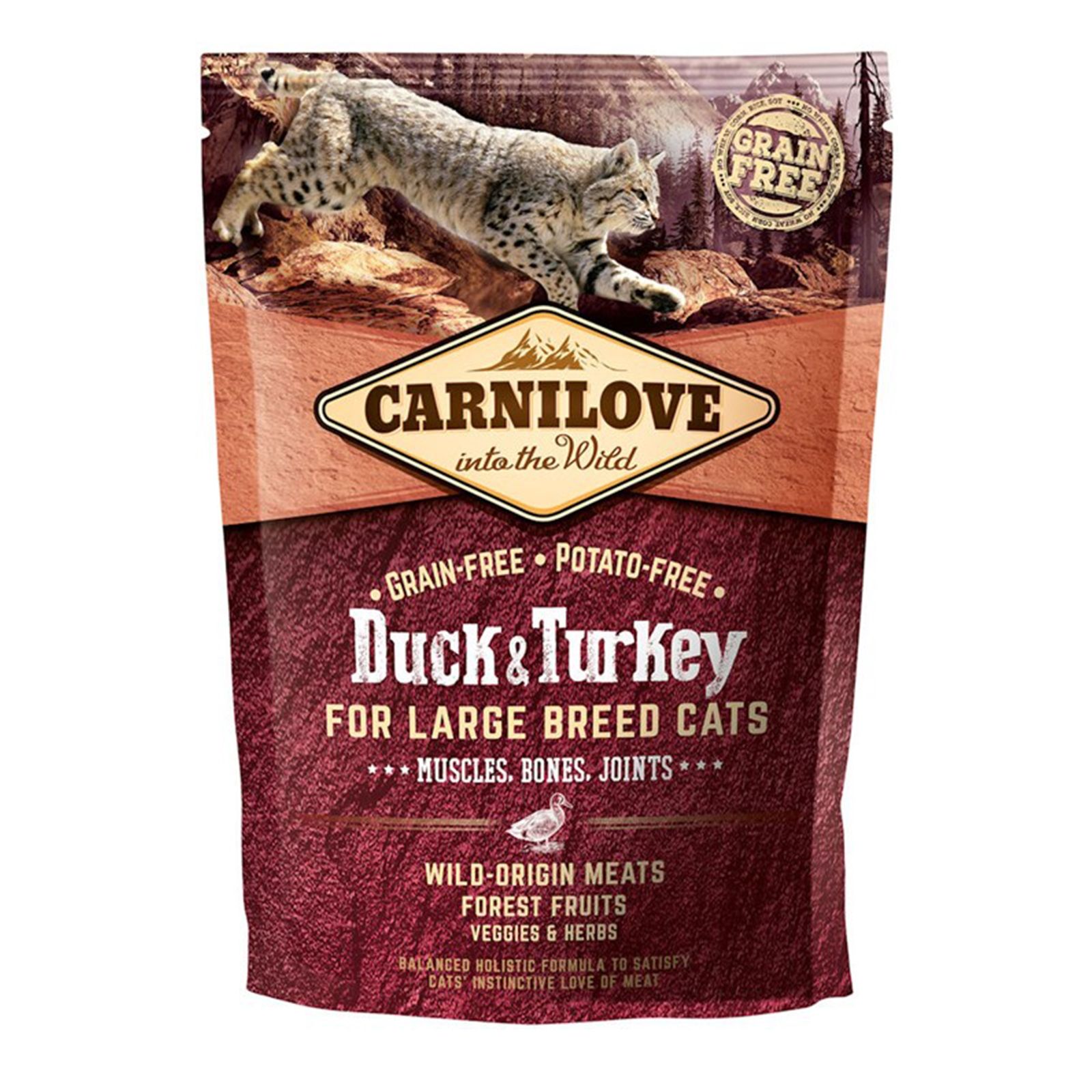 Carnilove Duck and Turkey for Large Breed Cats, 400 g 400 imagine 2022