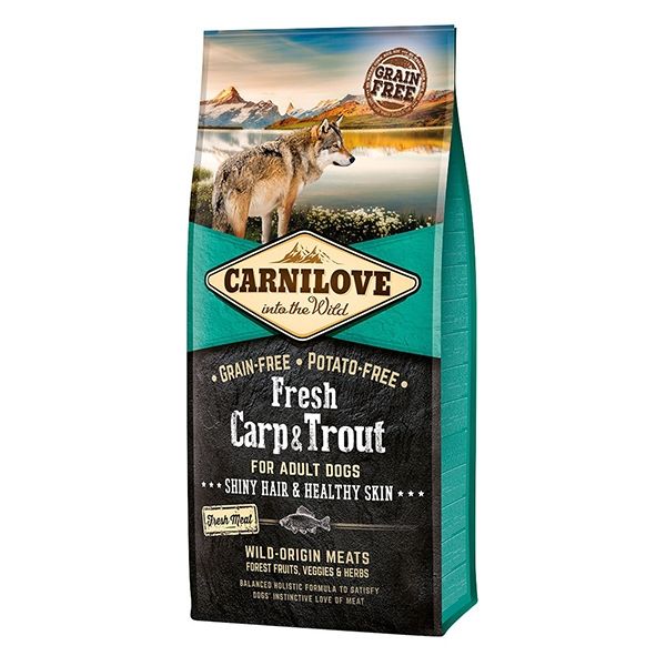 Carnilove Fresh Carp & Trout, Healthy Skin For Adult Dogs, 12 kg Adult imagine 2022