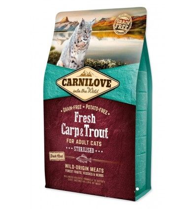 Carnilove Fresh Carp & Trout Sterilised For Adult Cats, 2 kg Adult imagine 2022