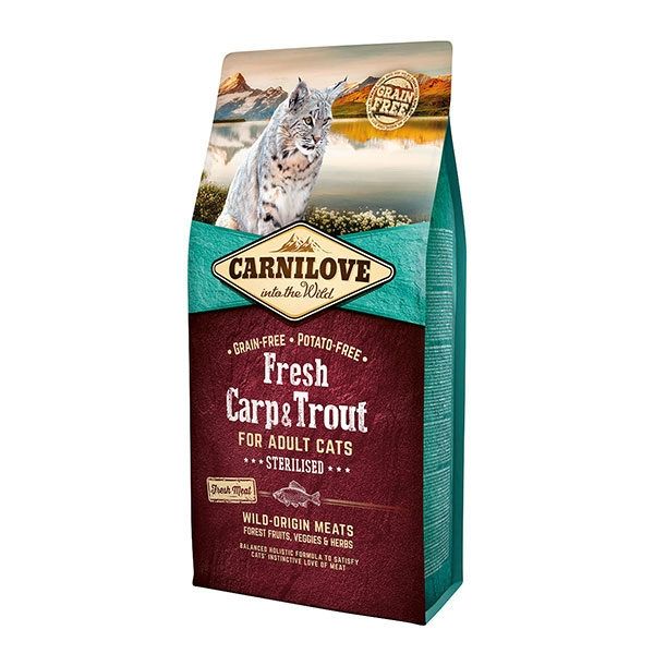 Carnilove Fresh Carp & Trout Sterilised For Adult Cats, 6 kg Adult imagine 2022
