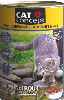 Hrana umeda pisici, CAT CONCEPT Somon & Pastrav, 415 g