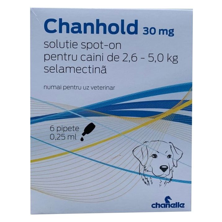 Pipete antiparazitare, Chanhold Dog, 30 mg x 6, 2.6 – 5 kg 2.6