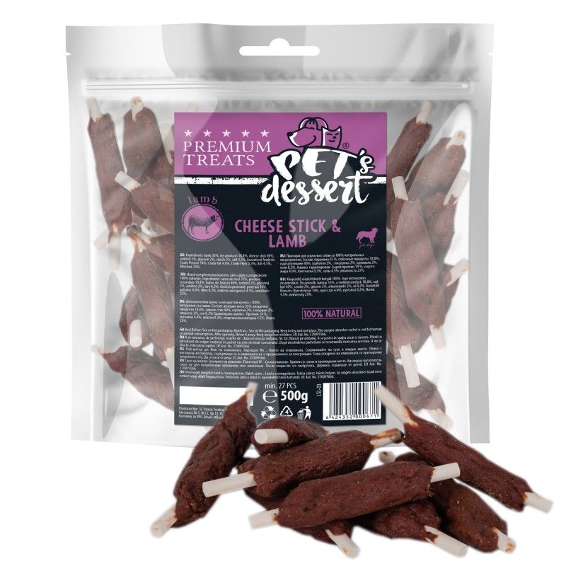 Pet\'s Dessert Cheese Stick & Lamb, 500 g