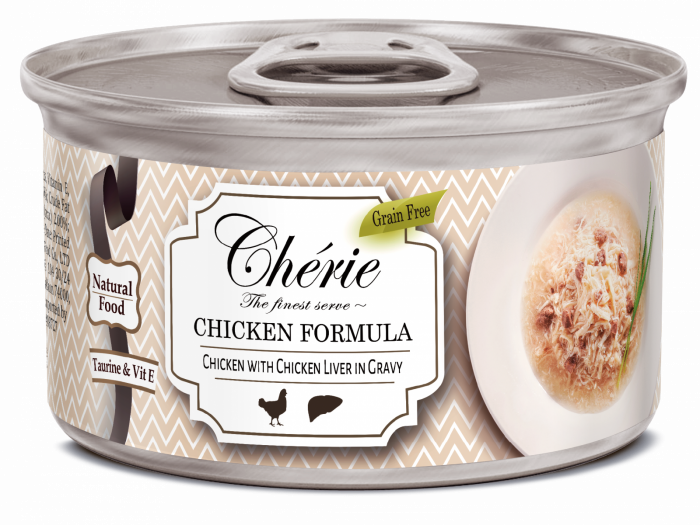 Cherie Adult Cat Grain Free Mix de Pui si Ficat in Sos, 80 g