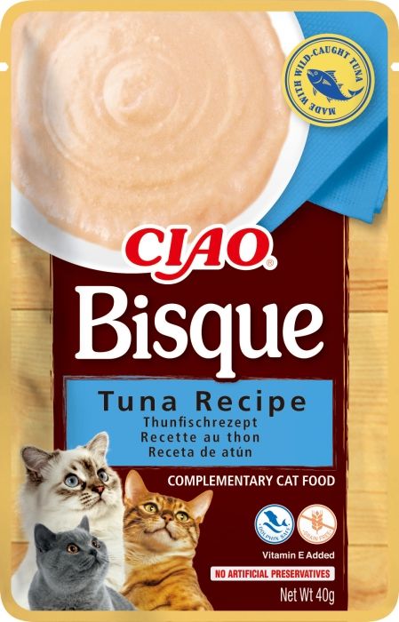 Ciao Bisque pentru Pisici cu Ton, 40 g