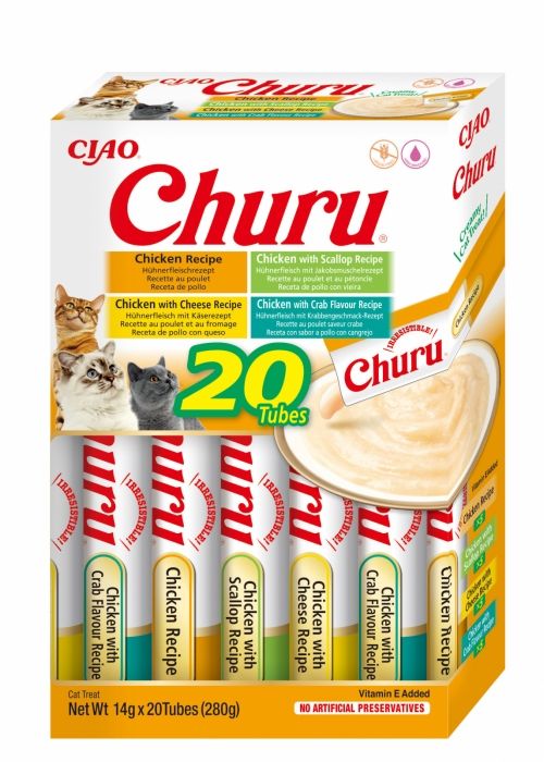 Churu Inaba Cat Varieties Recompense Cremoase cu Pui, 14 g x 20 buc