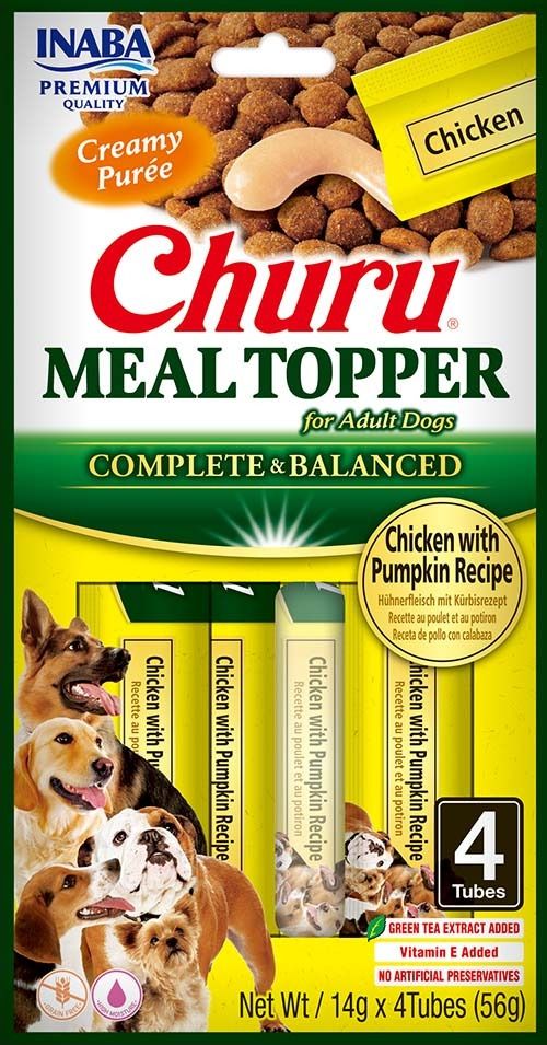 Churu Meal Topper, Recompense Cremoase pentru Caini, Pui & Dovleac, 14 g x 4 buc