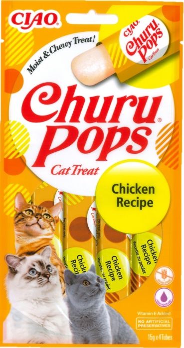 Churu Inaba Pops Recompensa Suculenta cu Pui, 15 g x 4 buc