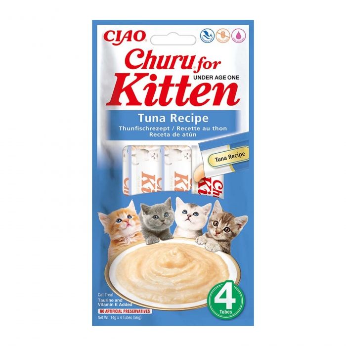 Churu Inaba Recompensa Cremoasa Kitten cu Ton, 14 g x 4 buc