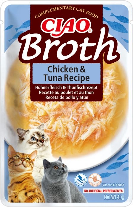 Ciao Broth pentru Pisici cu Pui si Ton, 40 g