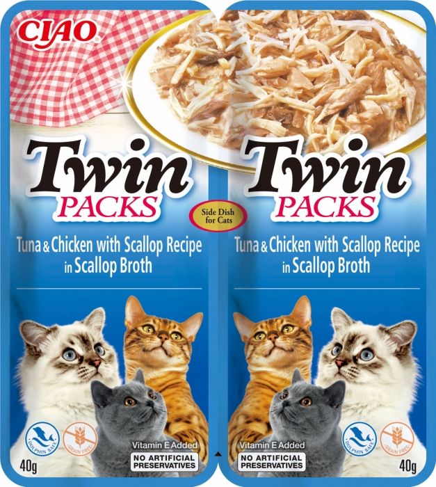 Ciao Cat Twin Reteta de Ton si Pui in Supa de Scoici, 80 g