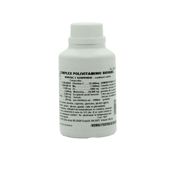 Complex Polivitaminic Buvabil Romvac-3, 100 ml Farmacie Cai 2023-09-26