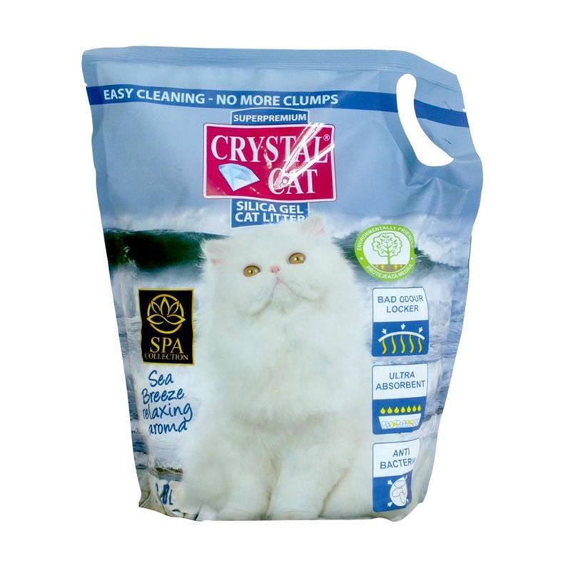 Crystal Cat nisip silicatic Sea Breeze, 3.8 l 3.8