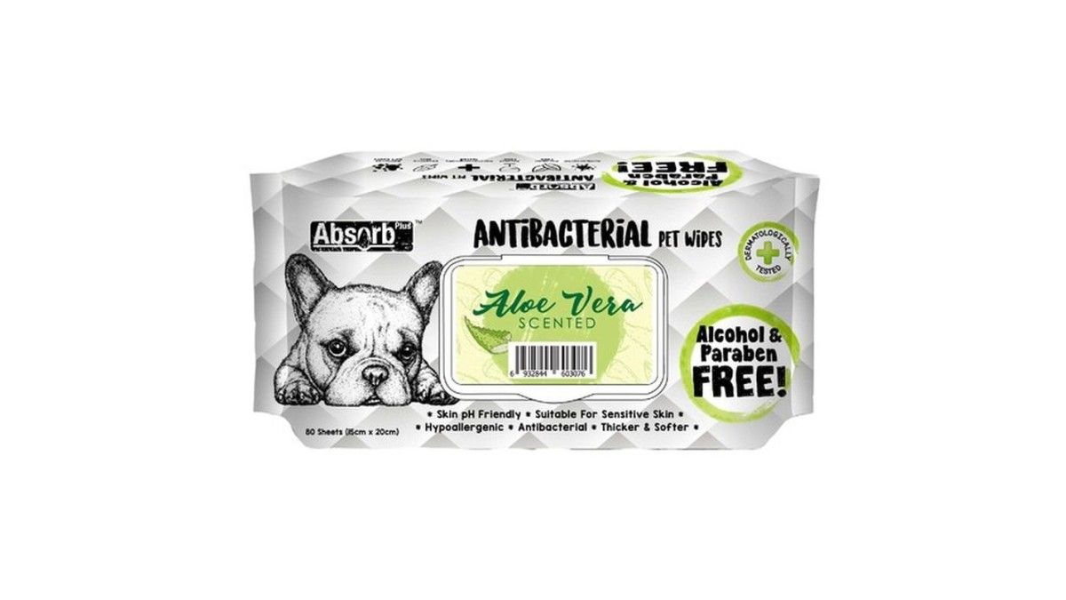 Absorb Plus, Antibacterian Pet Wipes Aloe Vera, 80 buc 27,09 RON