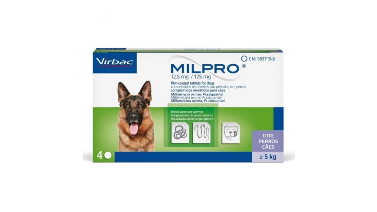 Milpro 12/125mg Dog, 4 tablete 129,22 RON PetMart