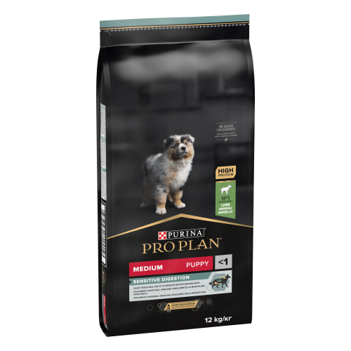 PURINA PRO PLAN PUPPY Sensitive Digestion, Talie Medie, Miel, 12 kg