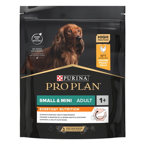 PURINA PRO PLAN ADULT Everyday Nutrition, Talie Mică și Foarte Mică, Pui, 700 g