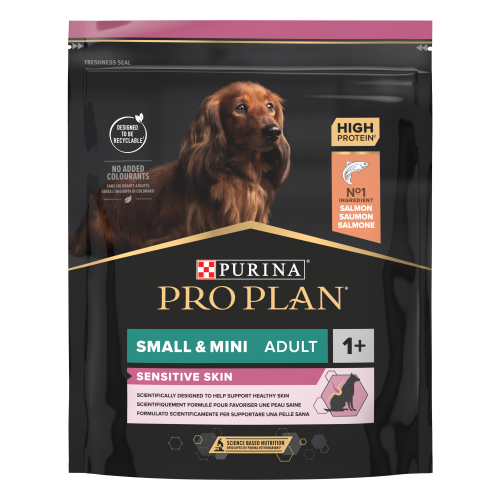 PURINA PRO PLAN ADULT Sensitive Skin, Talie Mică și Foarte Mică, Somon, 700 g