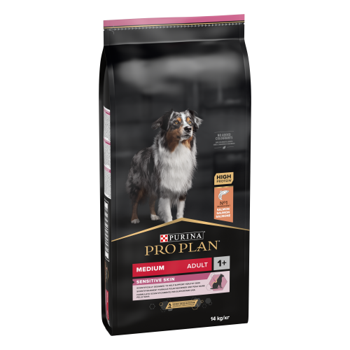 PURINA PRO PLAN ADULT Sensitive Skin, Talie Medie, Somon, 14 kg