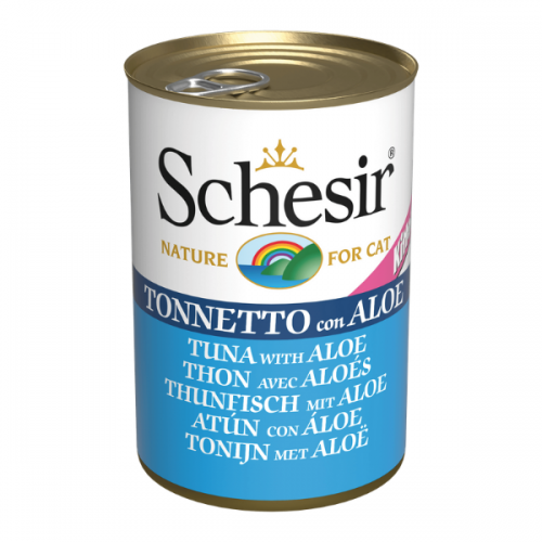 Hrana umeda pisici, Schesir Kitten Tuna with Aloe, 140 g