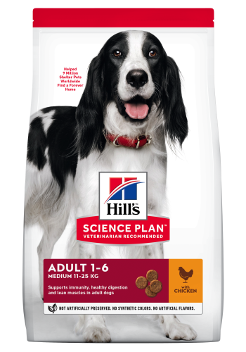 Hrana uscata caini, Hill's Science Plan Canine Adult Medium Chicken, 2.5 kg