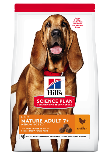 Hrana uscata caini, Hill's Science Plan Canine Mature Light Medium Chicken, 14 kg
