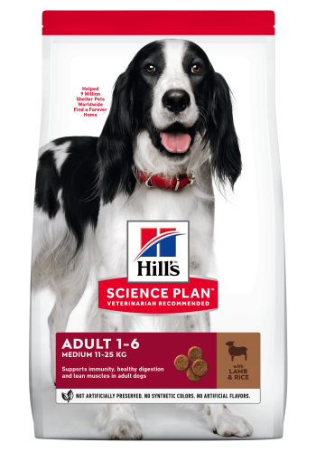Hrana uscata caini, Hill's Science Plan Canine Adult Medium Lamb and Rice, 14 kg