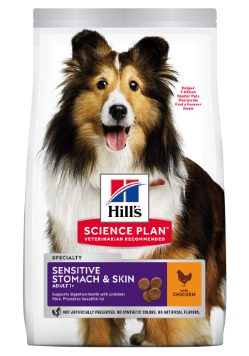 Hrana uscata caini, Hill's Science Plan Canine Adult Skin and Stomach Chicken, 14 kg